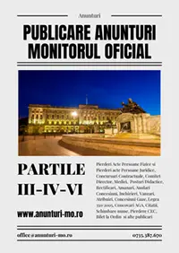 Publică anunțuri în Monitorul Oficial - Părțile III, IV, VI