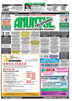 Publică anunțuri în Anuntul Telefonic - Publicitate în ziare naționale și locale